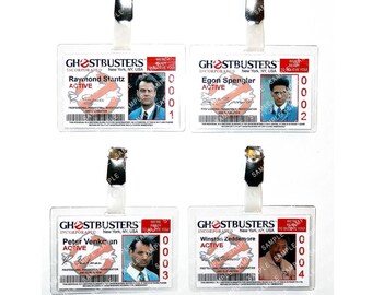 Characters Full Set of 4 Paranormal Investigation Prop Replica Badge Novelty Costume Cosplay Comic Con Halloween