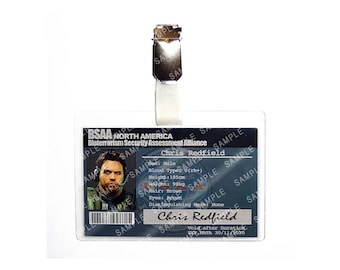 Resident Evil - BSAA North America Chris Redfield Security Prop Replica Badge Novelty Costume Cosplay Comic Con Halloween Stocking Gift