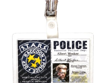 Resident Evil S.T.A.R.S. - Albert Wesker Alpha Captain Raccoon City Police Prop Replica Badge Novelty Costume Cosplay Comic Con Halloween