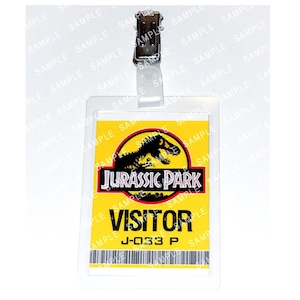Dinosaur Yellow Visitor Pass Prop Replica Badge Novelty Costume Cosplay Comic Con Halloween