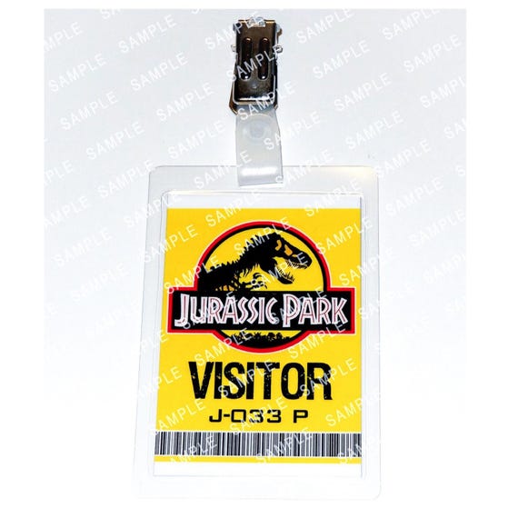 Dinosaur Yellow Visitor Pass Prop Replica Badge Novelty Costume Cosplay Comic Con Halloween