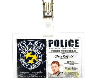 Resident Evil S.T.A.R.S. - Chris Redfield 0736 Raccoon City Police Movie Prop Replica Badge Novelty Costume Cosplay Comic Con Halloween