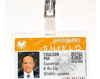 Les agents du S.H.I.E.L.D. - Phil Coulsen, agent, officier de terrain, réplique d'insigne, costume de nouveauté, cosplay Comic Con, Halloween