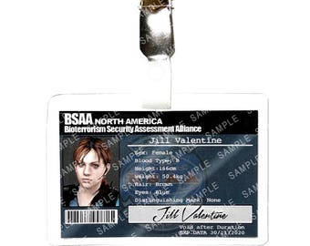 Resident Evil - BSAA North America Jill Valentine Security Prop Replica Badge Novelty Costume Cosplay Comic Con Halloween
