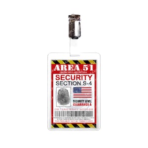 Area 51 - Security Section S-4 Alien Prop Replica Badge Novelty Costume Cosplay Comic Con Halloween Stocking Gift