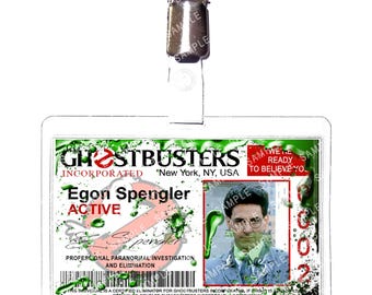 Egon Spengler 0002 Investigación Paranormal ECTOPLASMA Réplica de Insignia Disfraz de Novedad Cosplay Comic Con Halloween