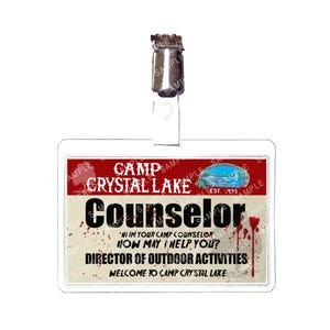 Venerdì 13 - Consigliere Benvenuto al Camp Crystal Lake Direttore Prop Replica Distintivo Novità Costume Cosplay Comic Con Halloween