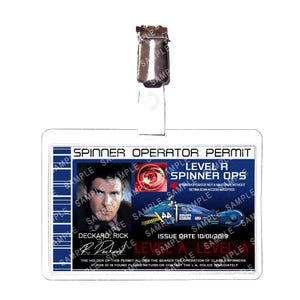 Blade Runner - Rick Deckard - Réplica de la insignia del permiso de operador de la spinner - Disfraz de novedad - Cosplay - Comic Con - Regalo para calcetín navideño de Halloween