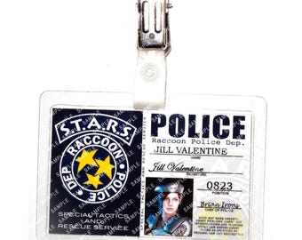 Resident Evil S.T.A.R.S. - Jill Valentine 0823 Raccoon City Police Prop Replica Badge Novelty Costume Cosplay Comic Con Halloween