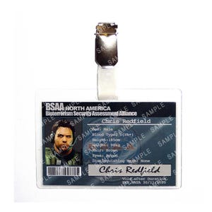 Resident Evil - Réplica de insignia de seguridad de Chris Redfield de BSAA Norteamérica, disfraz novedoso, cosplay, Comic Con, regalo para calcetín navideño de Halloween