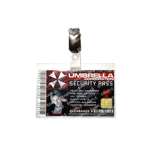Resident Evil Umbrella Corporation - Jill Valentine Security Pass Prop Replica Badge Novelty Costume Cosplay Comic Con Halloween