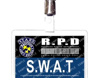 Resident Evil S.T.A.R.S. - S.W.A.T Raccoon Police Department R.P.D. Prop Replica Badge Novelty Costume Cosplay Comic Con Halloween