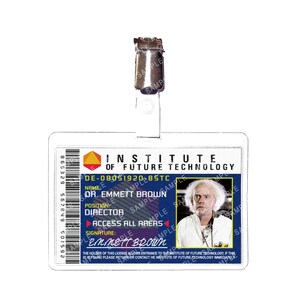 Emmet Brown Director Institute of Future Technology Prop Replica Badge Novelty Costume Cosplay Comic Con 80's Gift Halloween