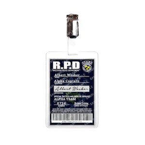Resident Evil R.P.D. - Albert Wesker Alpha Captain Alpha Team Plain Prop Replica Badge Novelty Costume Cosplay Comic Con Halloween