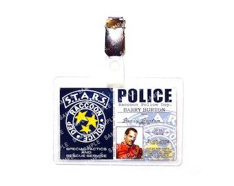Resident Evil S.T.A.R.S. - Barry Burton Chief of Police Raccoon City Police Prop Replica Badge Novelty Costume Cosplay Comic Con Halloween