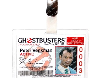 Peter Venkman 0003 Paranormal Investigation Prop Replica Badge Novelty Costume Cosplay Comic Con Halloween Stocking Gift