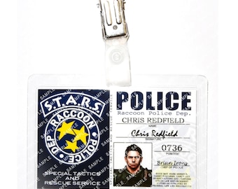 Resident Evil S.T.A.R.S. - Chris Redfield 0736 Raccoon City Police Prop Replica Badge Novelty Costume Cosplay Comic Con Halloween