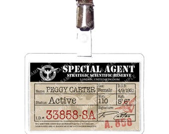 Agent Carter - Peggy Carter Plain Special Agent SSR Prop Replica Badge Novelty Costume Cosplay Comic Con Halloween Stocking Gift