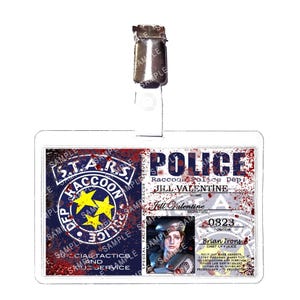 Resident Evil S.T.A.R.S. - Jill Valentine 0823 BLOOD Raccoon City Police Prop Replica Badge Novelty Costume Cosplay Comic Con Halloween