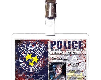 Resident Evil S.T.A.R.S. - Jill Valentine 0823 BLOOD Raccoon City Police Prop Replica Badge Novelty Costume Cosplay Comic Con Halloween