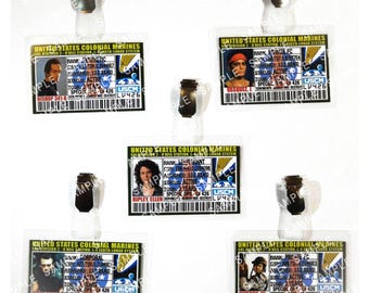 Aliens US Colonial Marines Characters Full Set of 5 Prop Replica Badge Novelty Costume Cosplay Comic Con Halloween Stocking Gift