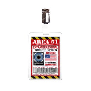 Area 51 - Extra-Terrestrial Projects Division Top Secret Alien Prop Replica Badge Novelty Costume Cosplay Comic Con Halloween Stocking Gift