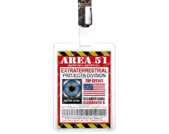 Area 51 - Extra-Terrestrial Projects Division Top Secret Alien Prop Replica Badge Novelty Costume Cosplay Comic Con Halloween Stocking Gift