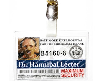 The Silence of the Lambs -  Dr Hannibal Lecter Criminally Insane Prop Replica Badge Novelty Costume Cosplay Comic Con Halloween