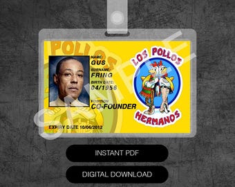Digital Download Printable - Gus Fring Co-Founder Los Pollos Prop Replica Badge Novelty Costume Cosplay Costume Fancy Dress Gift Halloween