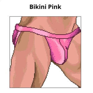 Kreuzstich PDF Stickmuster Pink Bikini