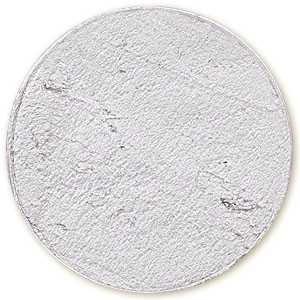 May include: A white round ceramic tile with a textured surface.