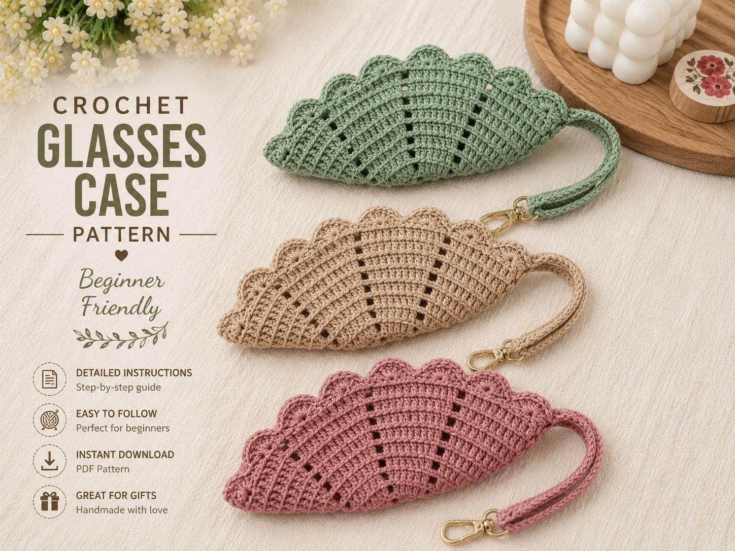 Crochet glasses case - Etsy 日本