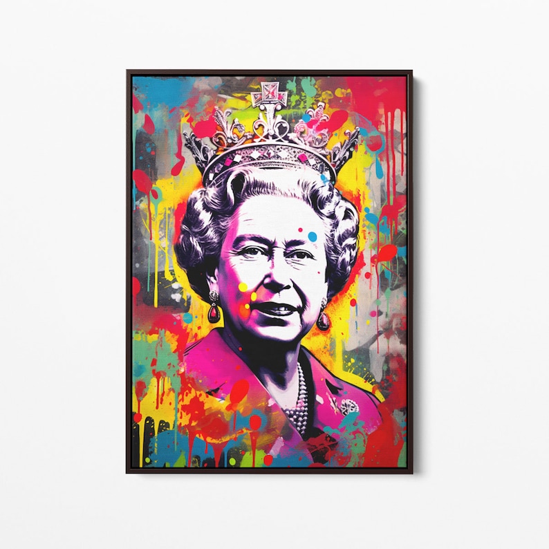 Queen Elizabeth Wall Art Queen Elizabeth Ii Canvas Pop Art Etsy