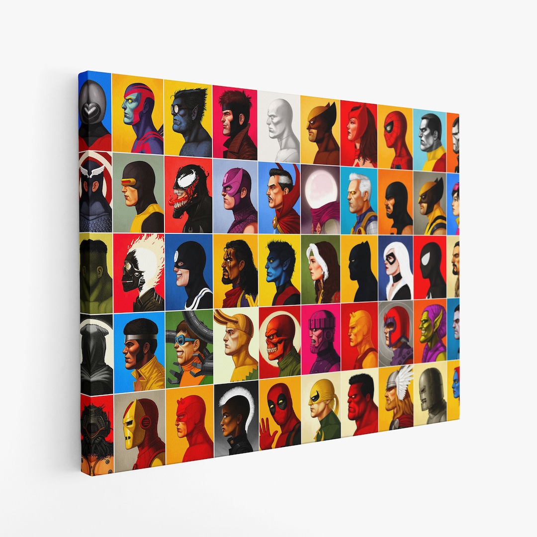 Super Hero Wall Art Large Wall Art Super Hero Canvas Boys Room Decor Extra Large Canvas Etsy