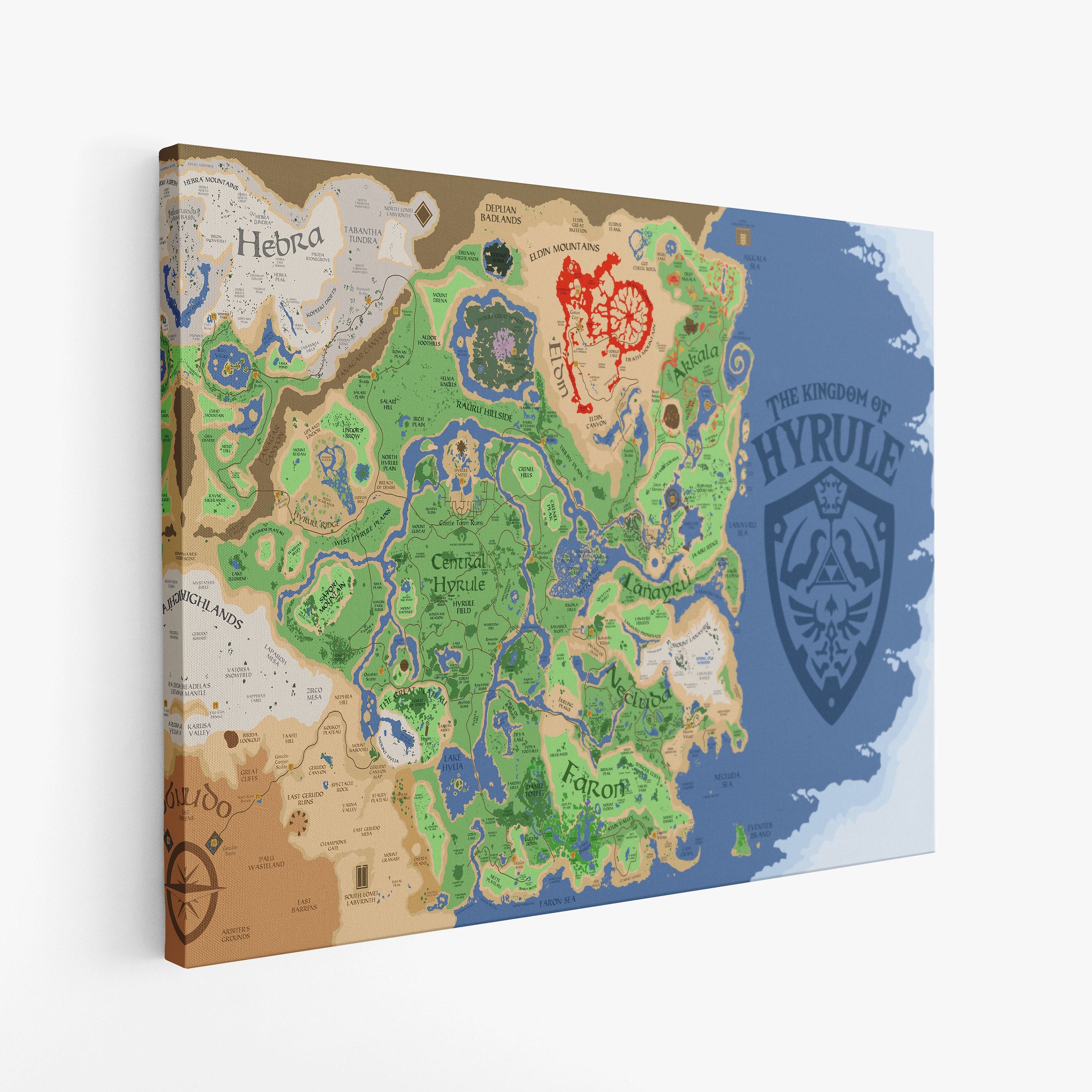 Legend of Zelda Breath of the Wild Map Nintendo Room Decor 