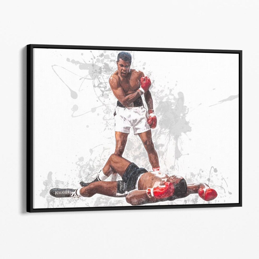 Muhammad Ali Canvas Muhammad Ali Vs Sonny Liston Splatter Wall Art ...