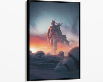 Mandalorian Canvas or Poster | Mandalorian Wall Art | Star Wars Decor | Star Wars Gifts | Mando Poster | Starwars Framed Canvas