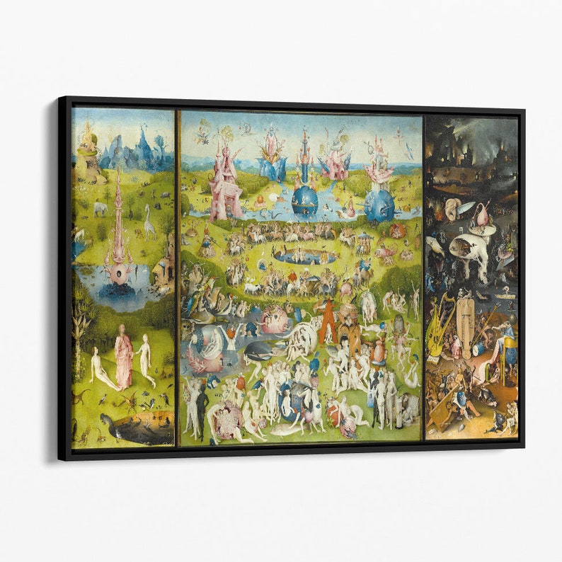 Hieronymus Bosch The Garden of Earthly Delights Canvas or Poster Art Reproduction Classic Wall Art Renaissance Gothic Art Painting image 1