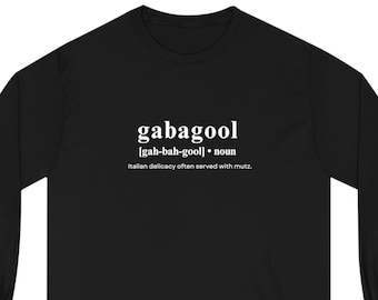 Gabagool Unisex Long Sleeve Cotton Tee | Halloween costume, funny halloween costume, halloween gift, birthday gift, trick-or-treating