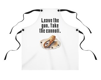 Lass die Waffe, nimm die Cannoli-Schürze | Italienisches Geschenk, Gastgebergeschenk, italienisches Muttergeschenk, italienisches Oma-Geschenk, Thanksgiving-Schürze