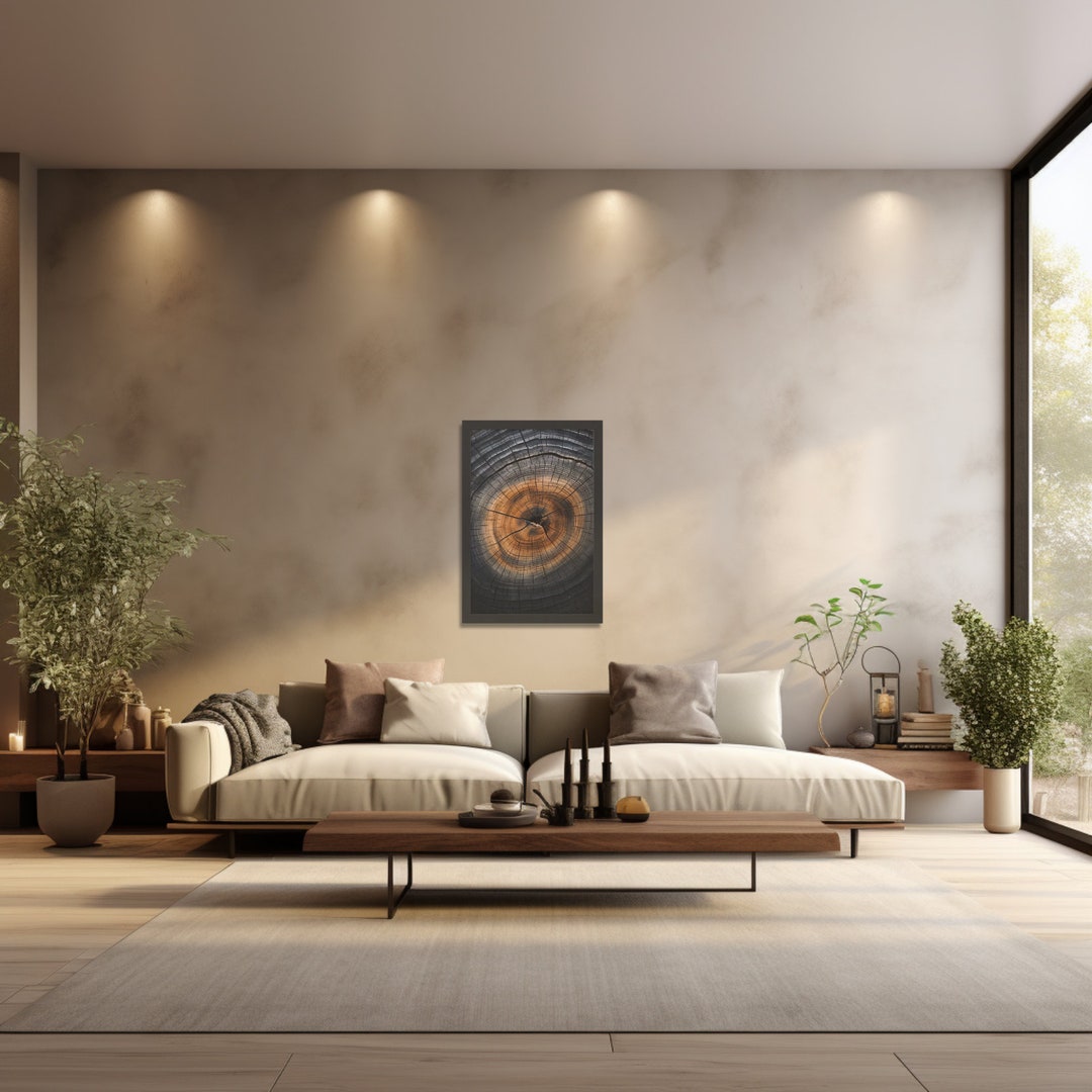 Framed Tree Rings 1 Artwork, Rustic Tree Rings Framed Picture, Nature ...