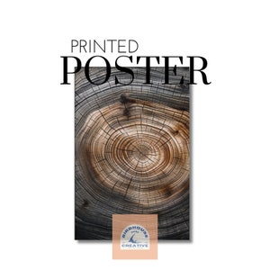 Tree Rings Poster 3, Rustic Tree Cross Section, Nature-Inspired Wall Art, Perfect for farmhouse, cabin, industrial home decor