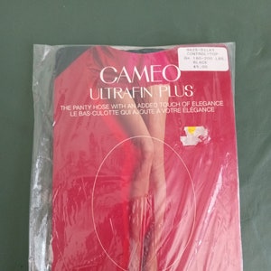 Cameo Ultrafine Plus Panty Hose Stocking 70&#39;s Night Shade 160-200 lbs Vintage Pantyhose Hosiery Dead Stock Antique Gift