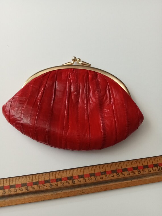 Vintage Red Small Purse Clutch Evening Bag Origin… - image 9