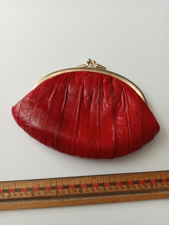 Vintage Red Small Purse Clutch Evening Bag Origin… - image 6