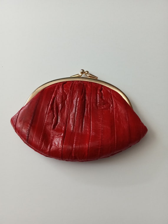 Vintage Red Small Purse Clutch Evening Bag Origin… - image 1