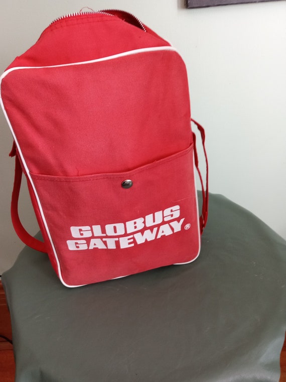 Global Gateway Red Vinyl and Cotton Travel Bag Pu… - image 3