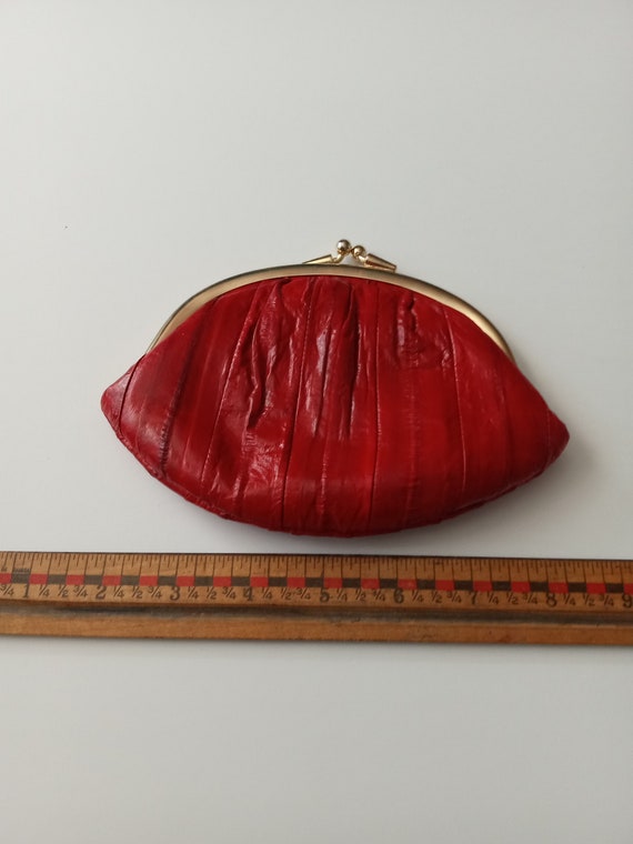 Vintage Red Small Purse Clutch Evening Bag Origin… - image 3