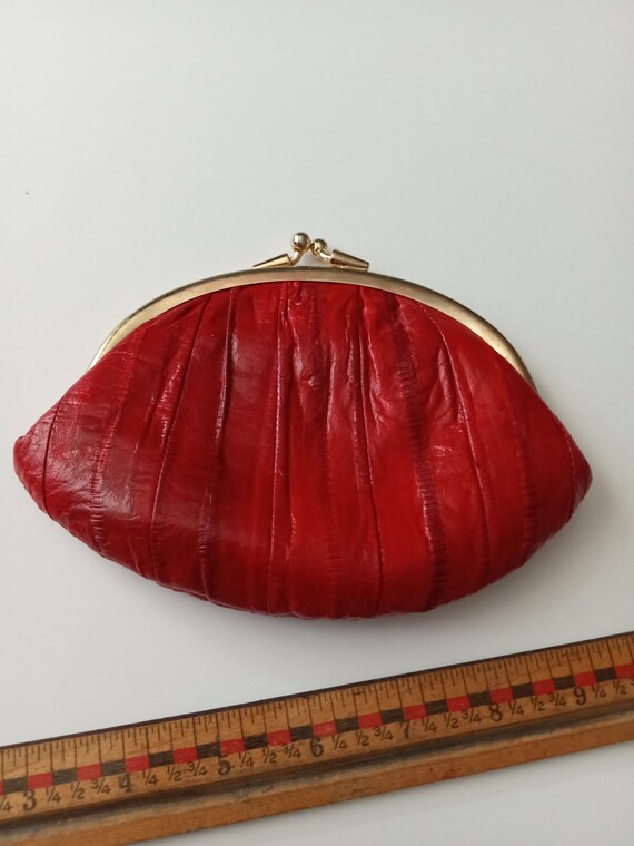 Vintage Red Small Purse Clutch Evening Bag Origin… - image 10