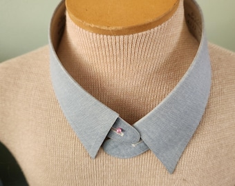 Blue Vintage Men Detachable Colorful Collar for Shirts Edwardian Antique  Wedding Accessories Cosplay